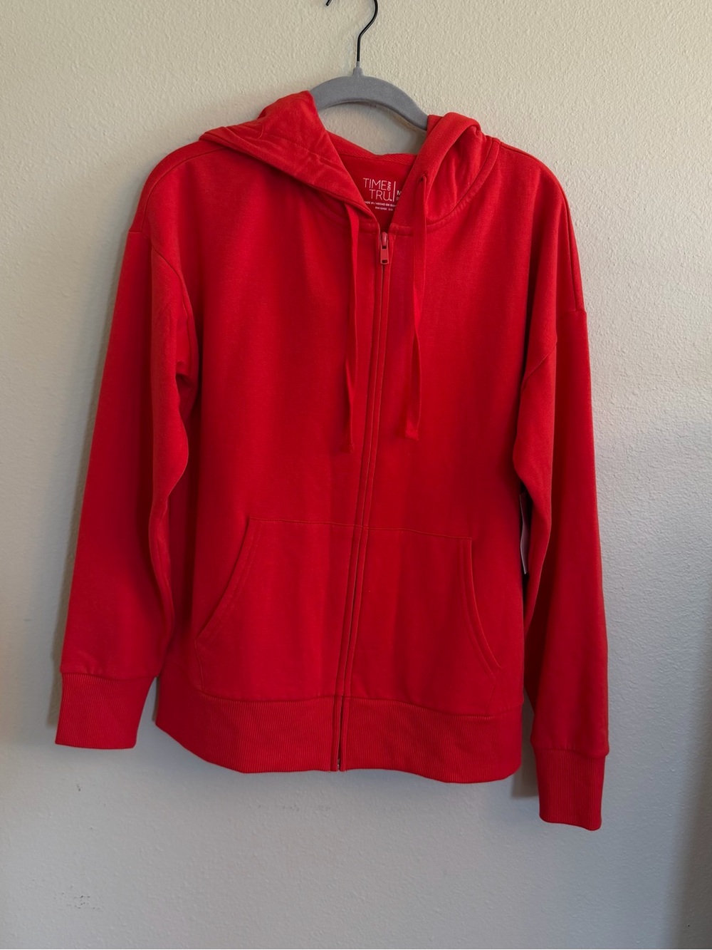 Time and Tru Red Full-Zip Hoodie with Hood - size Medium